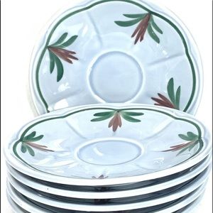 ⭐️6 Vintage Longchamp France Duck Blue Saucers